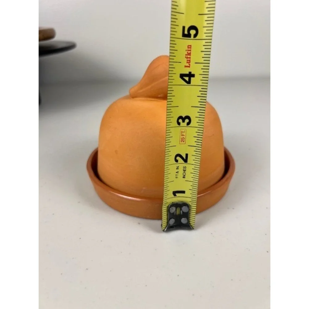 Terracotta Garlic Roaster Keeper Set with Glazed Base and Garlic Bulb Handle